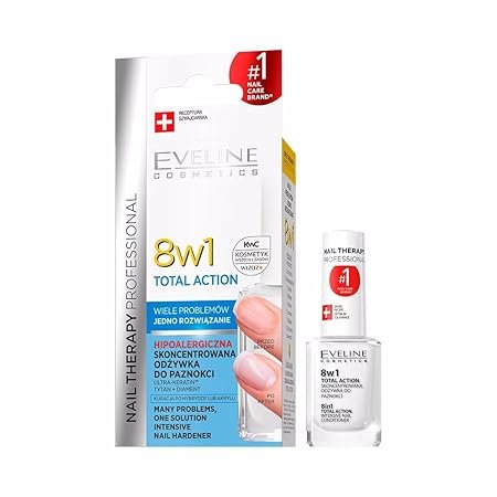 Eveline Cosmetics Therapy Total Action Nail Conditioner 8-in-1, 12 ml – B00B84OJ54